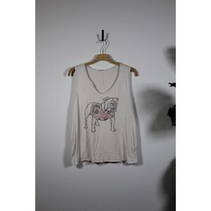 47 Brand Women's Tank Top Georgia Bulldogs UGA Graphic White Size Medium